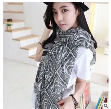 Женский шарф с кисточками OVO теплый шелковой шалью для осени и лета 2019 |