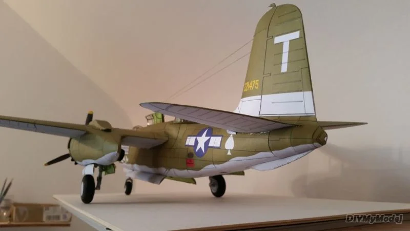 DIYMyModeI-A-20 americano, havoc ligero de bombardero, bricolaje, artesanal, KIT de modelo de papel hecho a mano, rompecabezas de juguete, accesorios de pel&iacute;cula-1