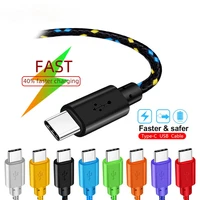 nylon braided cables 3a fast charger type c cable micro usb charger cable data wire cord for huawei xiaomi samsung android phone