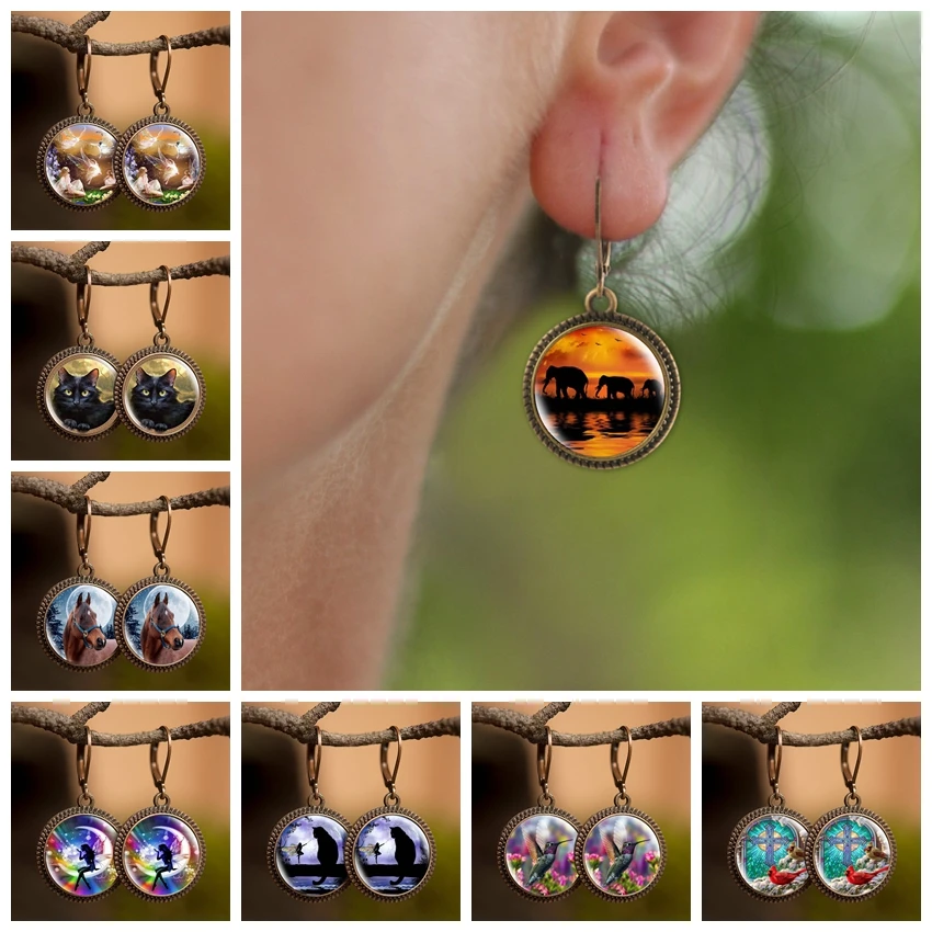 Женские серьги ручной работы подвески с креативным художественным рисунком