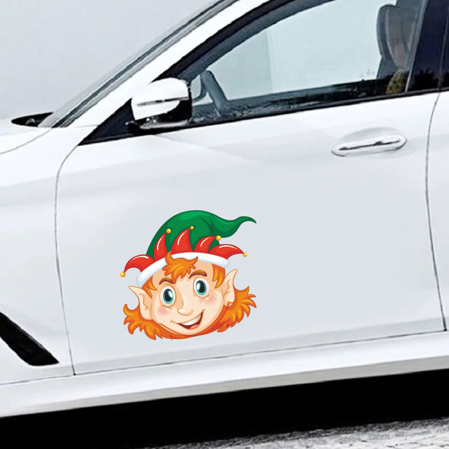 Милые наклейки окна автомобиля Санта наклейка на стеклянное окно Съемный