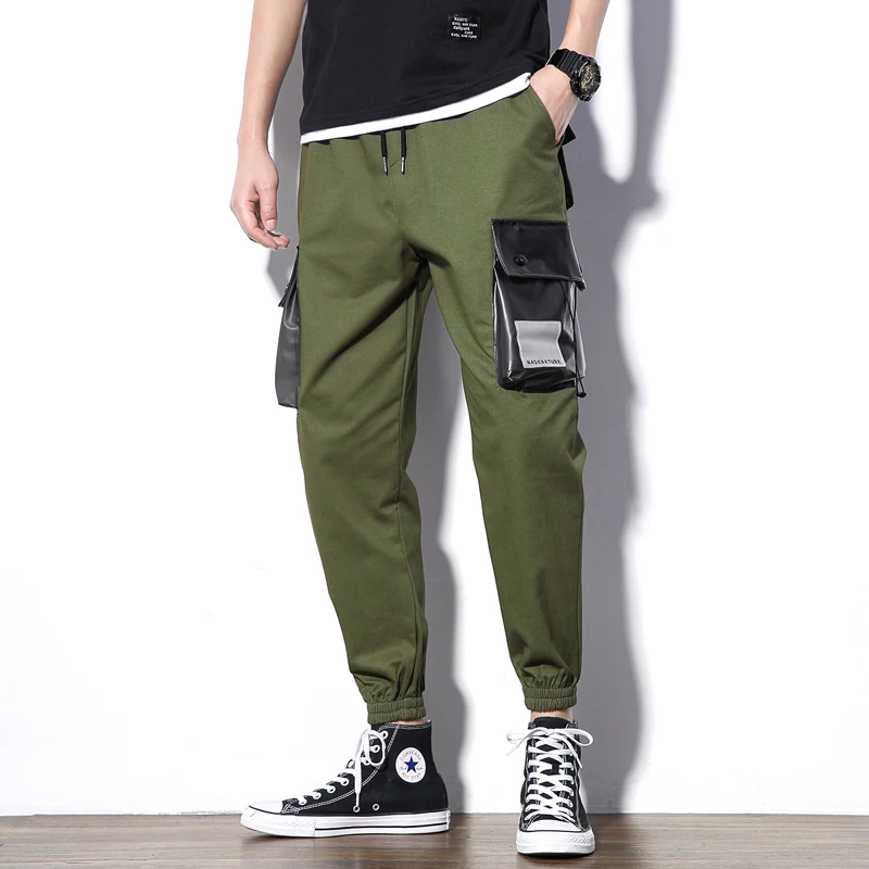 Cotton Harem Pants Men Cargo Pant Tactical Streetwear Pant Army Green Casual Camo Trousers Multi Pocket Harajuku Sweatpants Male