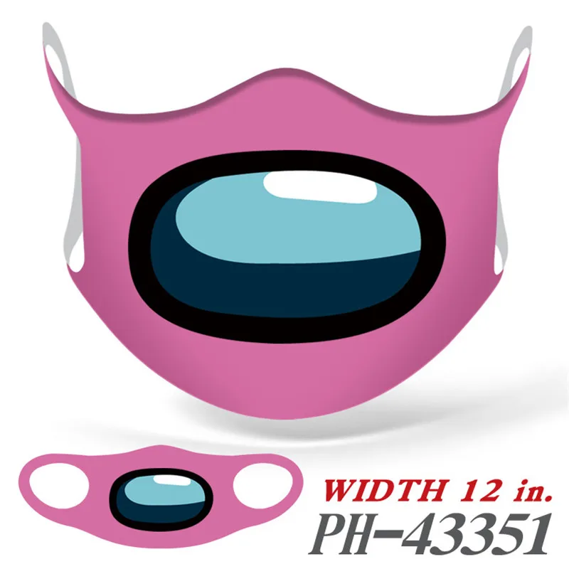 

Among Us Face Mask Game Cosplay Reusbale Washable Dust Fashion 3D Print Breathable Protective Mouth Cover 10pcs/lot Mixed Color