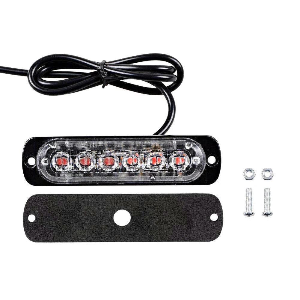 

1x 18W 6LEDs Strobe Dash Emergency Flashing Warning Light for Car Truck Motorcycle 12/24V Yellow Ultra-thin Strobe Warning Lam