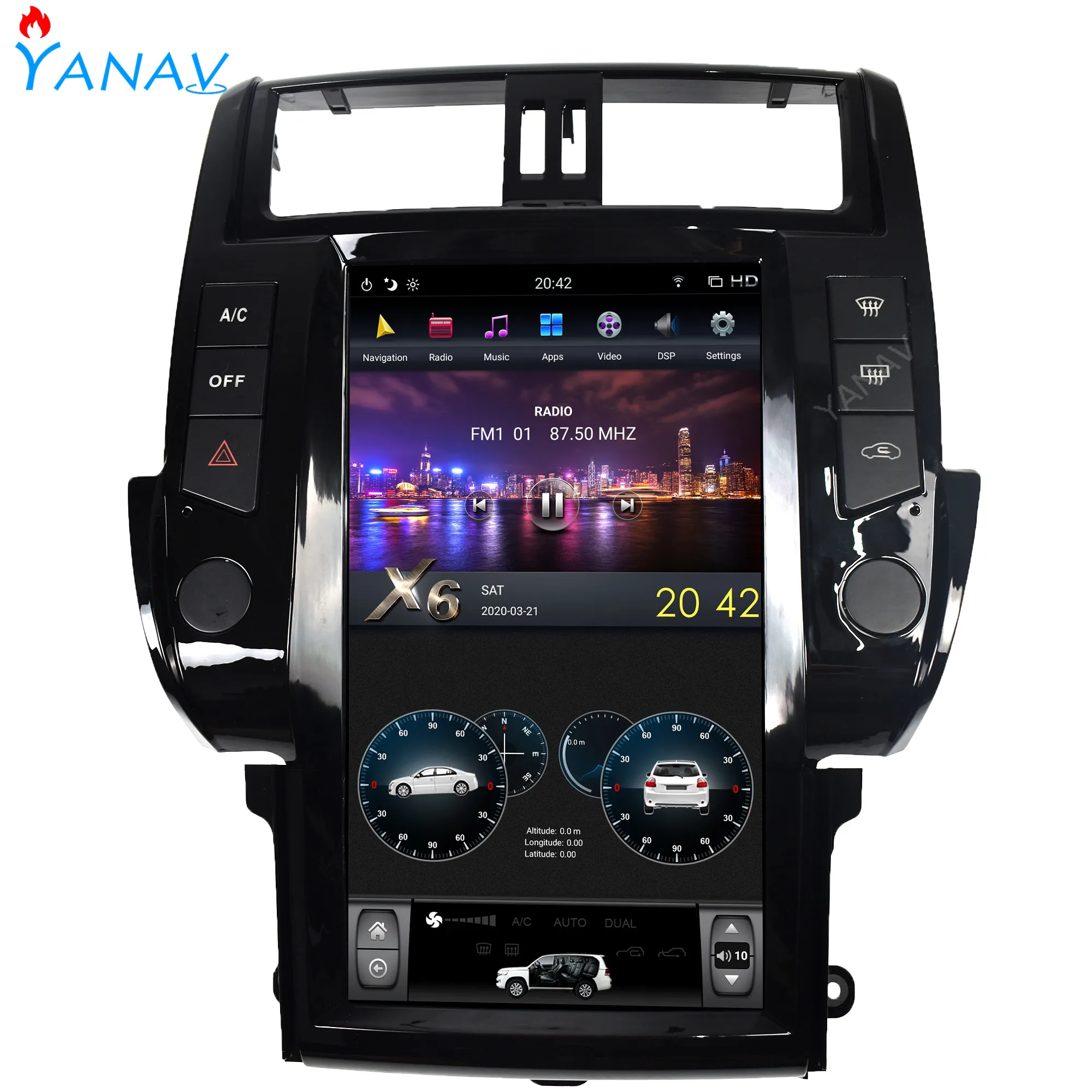 

13,6 дюймовый Android для TOYOTA Land Cruiser Prado 2014-2017, автомобильное радио, стереоприемник, GPS-навигация, mp3-плеер с вертикальным экраном