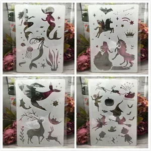 Трафареты для стен, А4, 29 см, раскраска для скрапбукинга, тиснильный альбом, 4 шт.