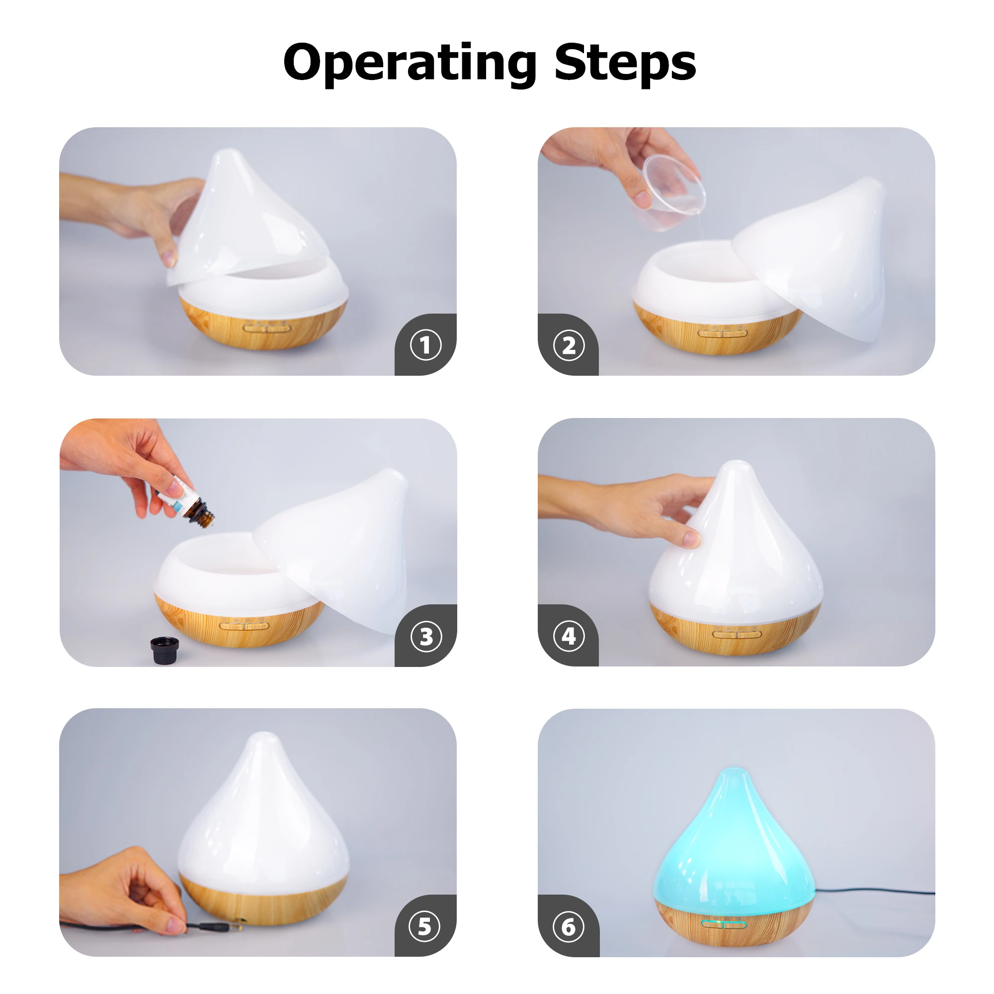 GX. Diffuser Горячая сменная светодиодная подсветка Эфирное масло Арома диффузор