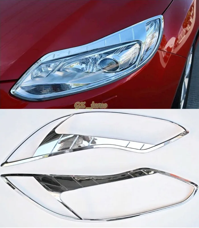 2 шт. хромированные накладки на фары Ford Focus 3 2012 2013|for ford focus|abs chrometrim cover |