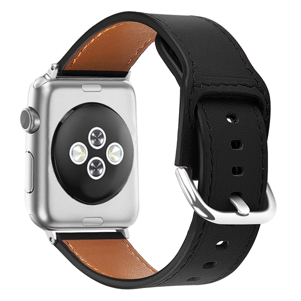 Кожаный ремешок совместимый с Apple Watch 4 5 Band 40 мм 42 pulseira для Iwatch 38 44 браслет correas series