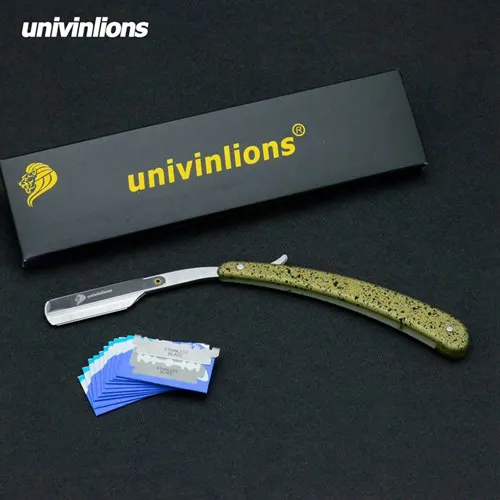 B-2-A 10blades Univinlions, прямая пластиковая ручка, складное острое лезвие, бритва, палочка для мужчин и женщин, парикмахерский нож для бритья, борода, лицо, подмышек - Цвет: B-2-A 10blades