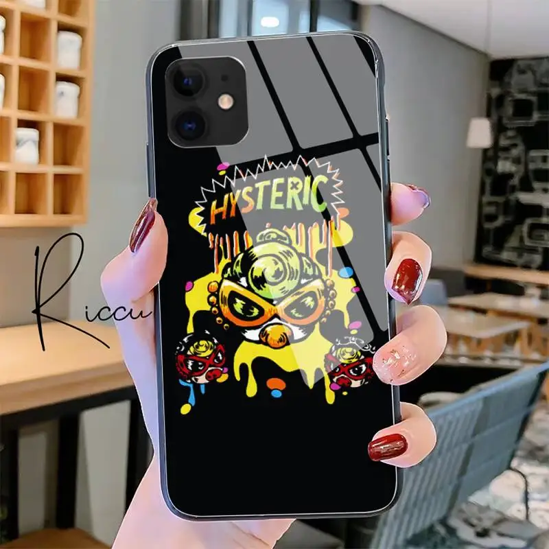 

Japan Fashion hysteric mini Phone Case Tempered Glass For iPhone 11 Pro XR XS MAX 8 X 7 6S 6 Plus SE 2020 12 Pro Max Mini case