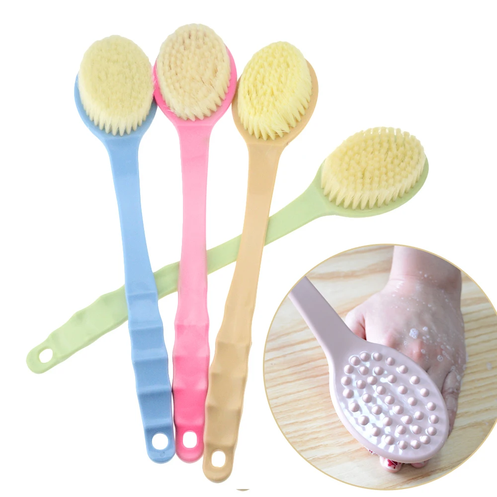 

2021 NEW Long Handled Plastic Bath Shower Back SPA Brush Scrubber Skin Cleaning Brushes Body For Bathroom Accessories Clean Tool
