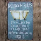 Подробные сведения о металлическая жестяная вывеска Ванная комната Правила Бар паб дома Винтаж Ретро плакат для кафе искусство