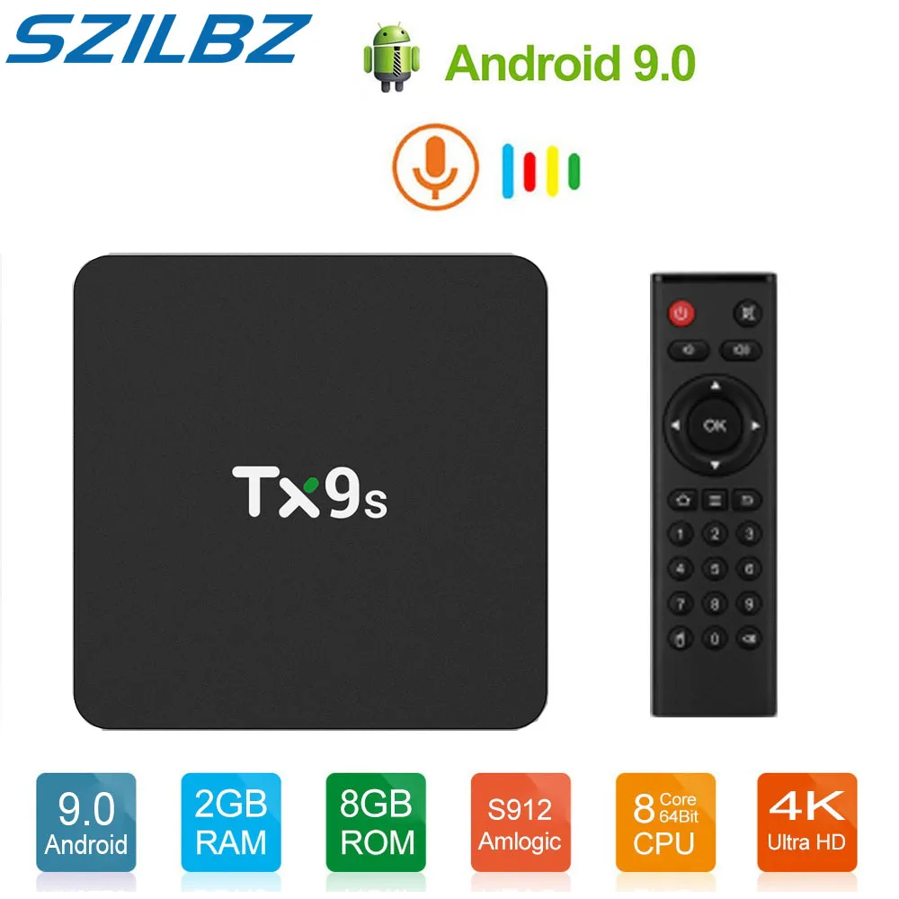 TX9S умная ТВ приставка с восьмиядерным процессором Amlogic S912 ОЗУ 2 Гб ПЗУ 8 ГБ Android 7 1 4G