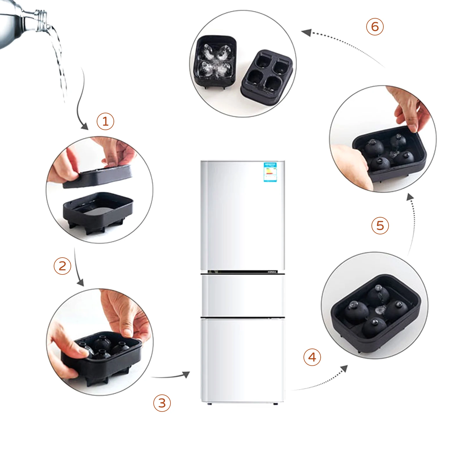 

Bar DIY Creative Molds 3D Skull Ice Tray Skull Silicone Mold Silicone Skull Ice Tray Four-linked Silicone Skull Ice Cube Mold Tr