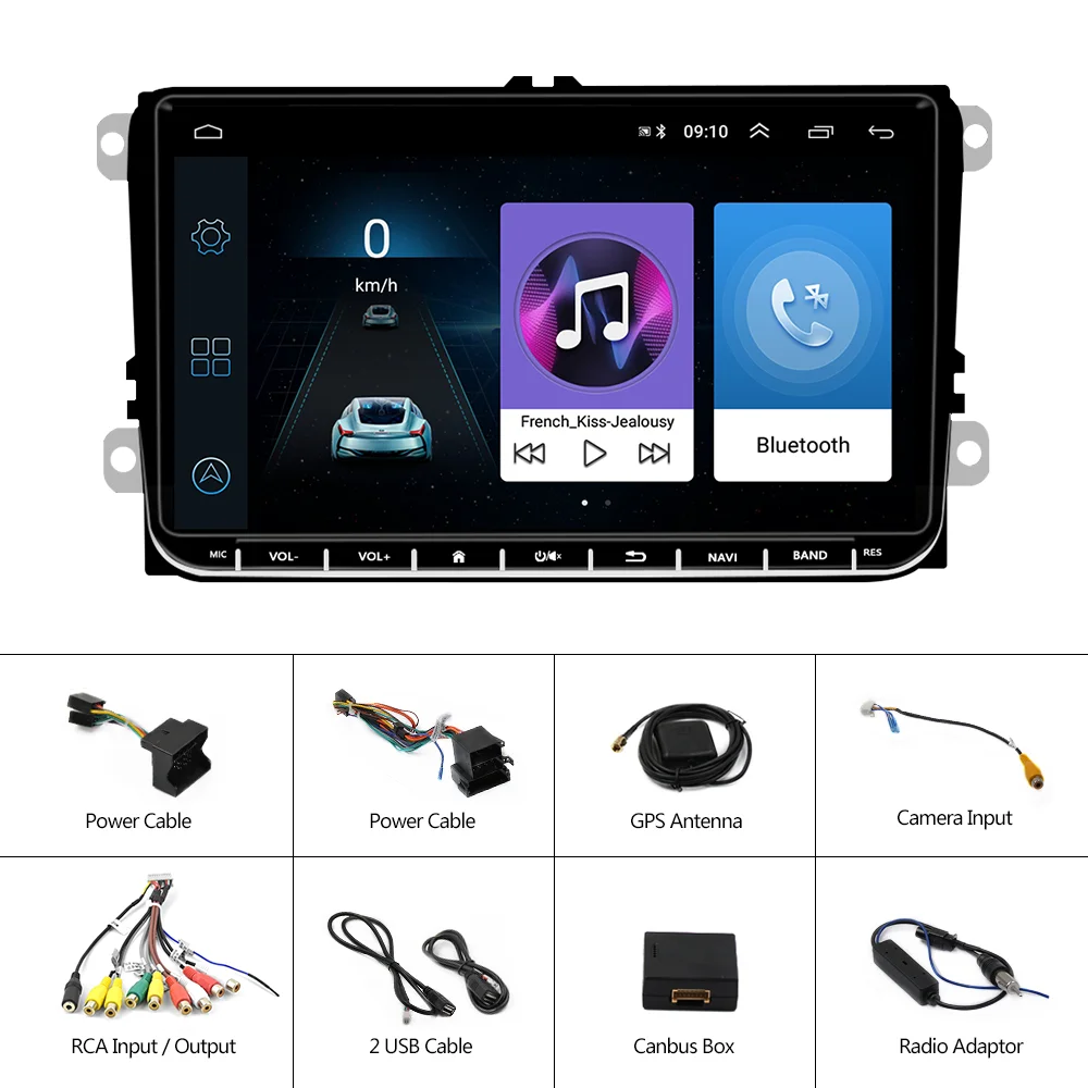 2 Din Car Radio Android 10.0 GPS Carplay Multimedia Player for Volkswagen Skoda Octavia Golf 5 6 Touran Passat B6 Polo Tiguan | Автомобили