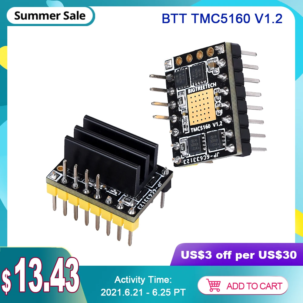 BIGTREETECH TMC5160 V1.2 Драйвер шагового двигателя StepStick SPI для платы 3D принтера SKR V1.3 PRO VS