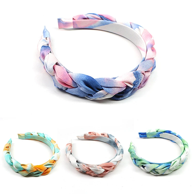 

Ободок для волос женский атласный с узлом, Модный Цветной обруч с узлом, эластичный аксессуар на голову