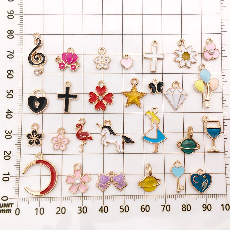 Микс 60 шт./упак. лук растение животное Эмаль Подвески золотой цвет DIY для