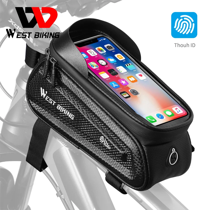 WEST BIKING Водонепроницаемая велосипедная сумка передняя рамка чехлы для телефонов 6