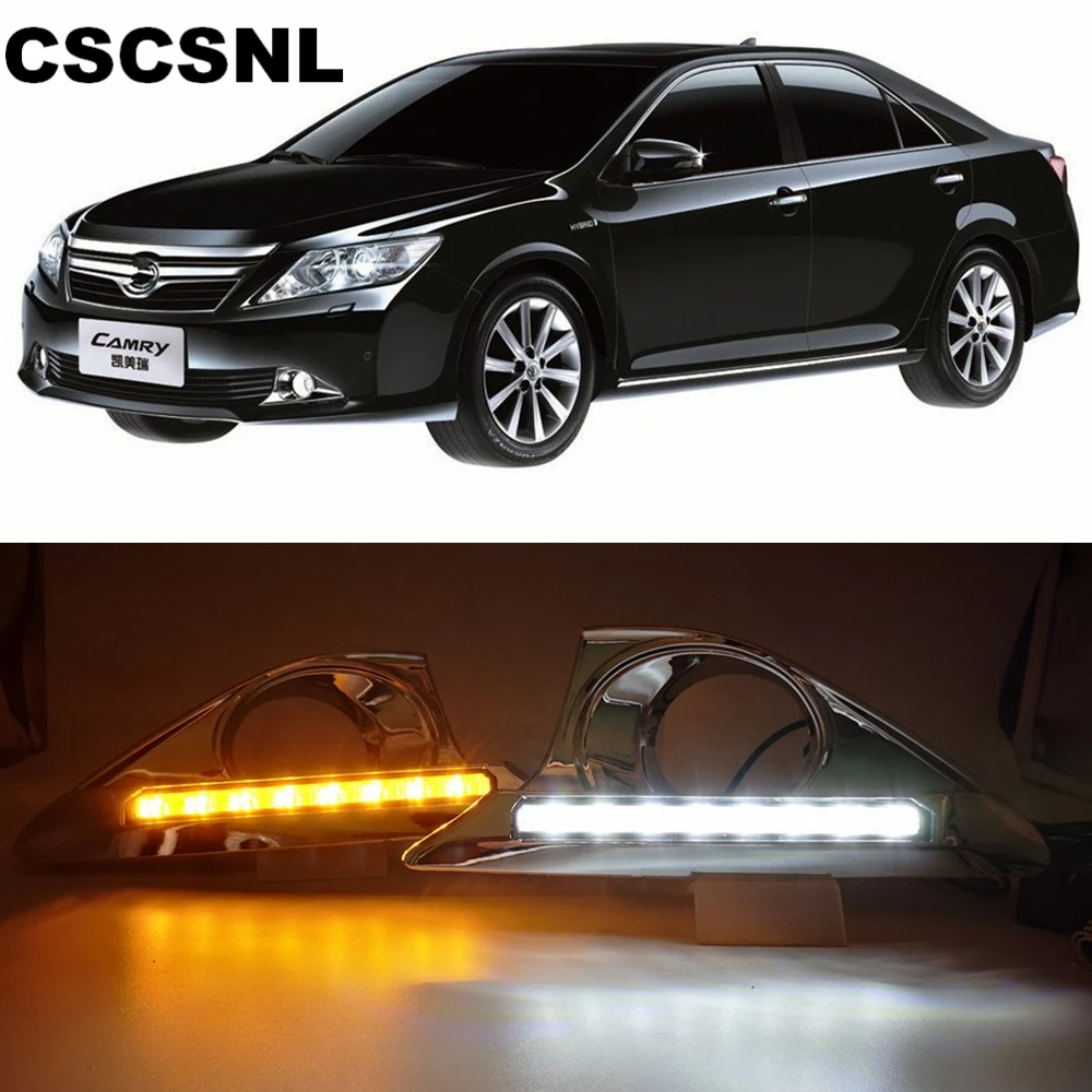 CSCSNL 1 комплект светодиодный Дов 12 В DRL дневные ходовые огни с поворотным желтым