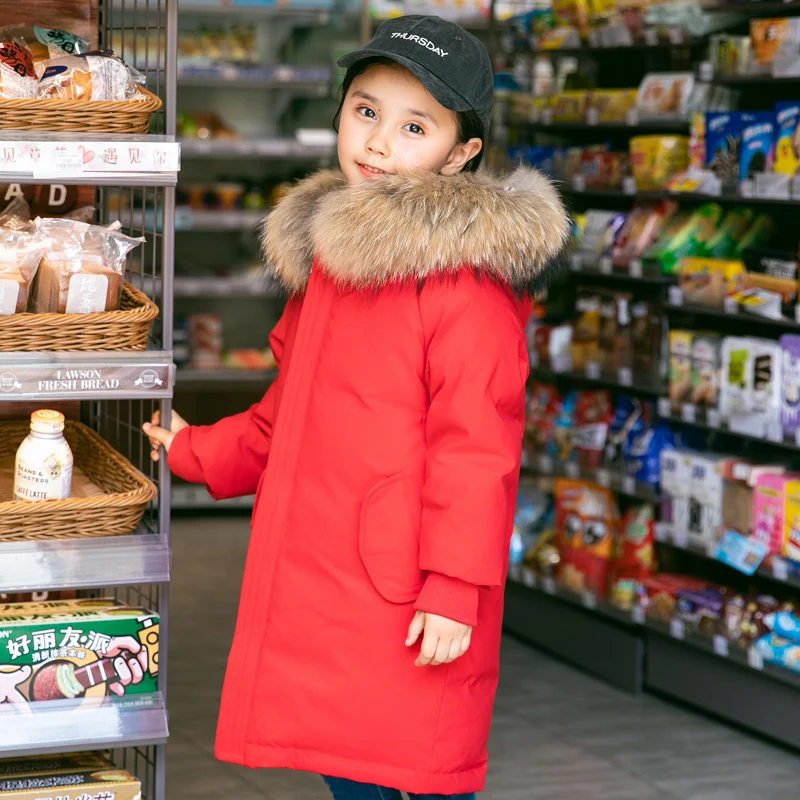 Двусторонний дизайн пуховики для девочек теплые детские парки пальто с