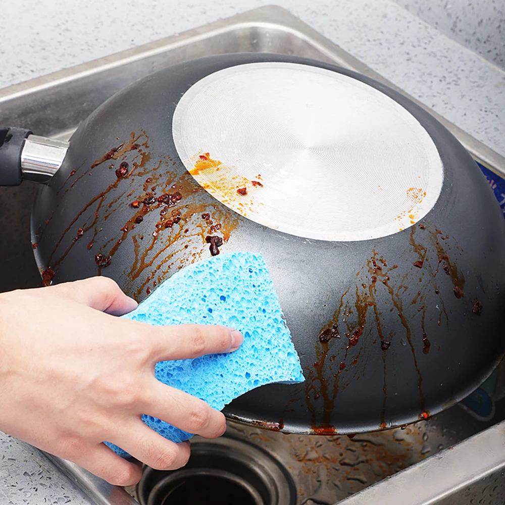 Сверхпрочная скраб-губка Cleanhome многоразовая устойчивая к царапинам антисмазка