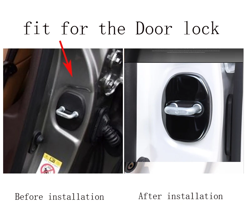4 шт. Черная Нержавеющая Сталь замок двери автомобиля защитная Пряжка Чехол для