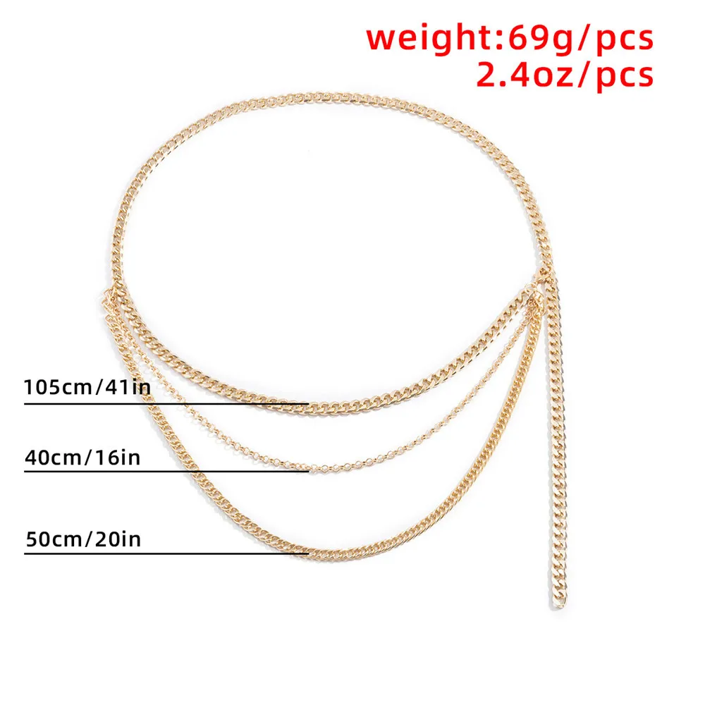 

Cosysail Multi-layer Metal Waist Chain for Female Chunky Chain Belly Chain Dance Chain Body Jewelry 2021 Trendy