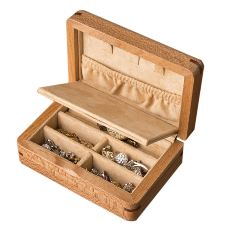 

New Elm Jewelry Box Decoration Art Jewelry Container Wooden Case