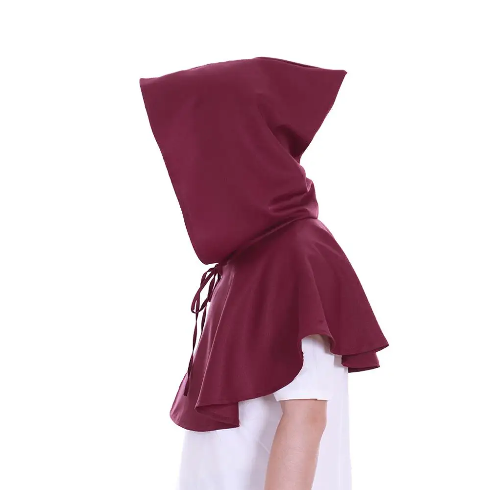 red Costumebuy мужской средневековый костюм в стиле «Ренессанс» капюшон полиэстер Capelet LARP мантия шляпа накидка унисекс принадлежности на хеллоуин для косплея - Цвет: red