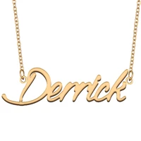 necklace with name derrick for his her family member best friend birthday gifts on christmas mother day valentines day