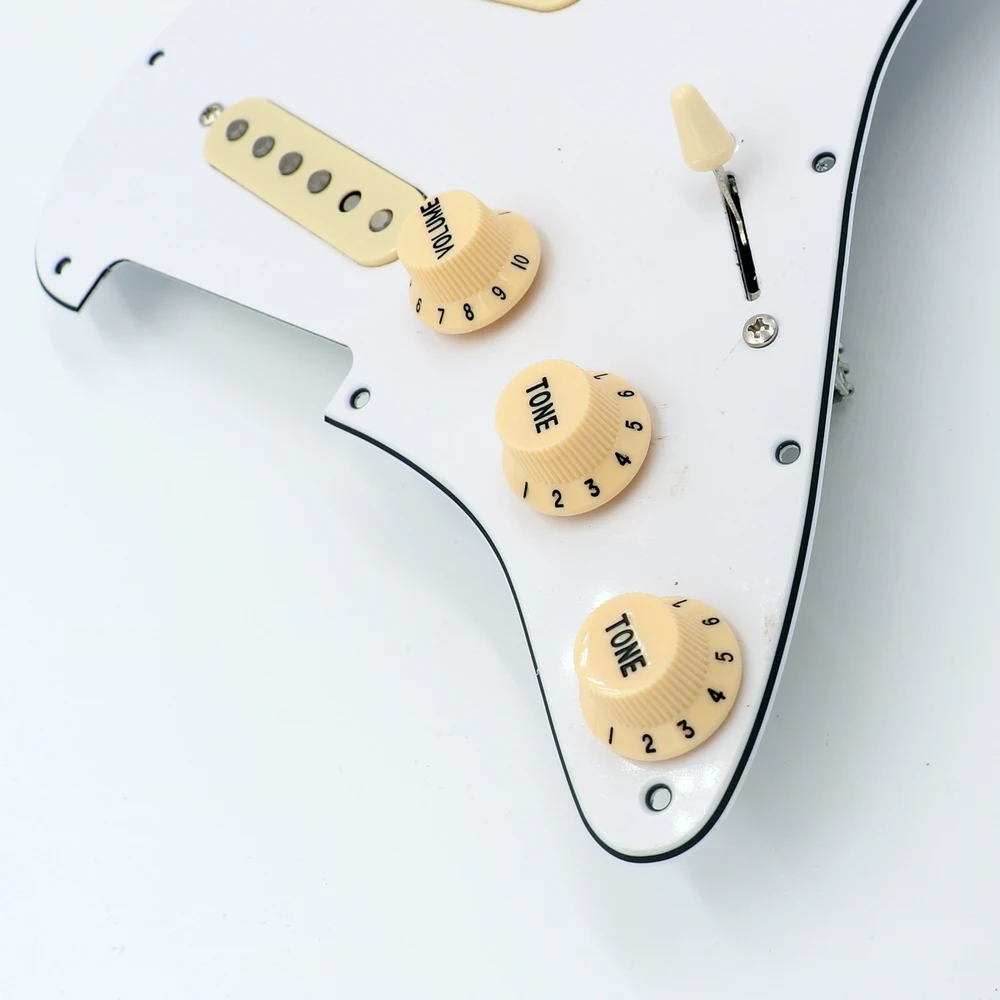 Donlis SSS белый Собранный ST гитары накладку проводной с шахматный Alnico 2