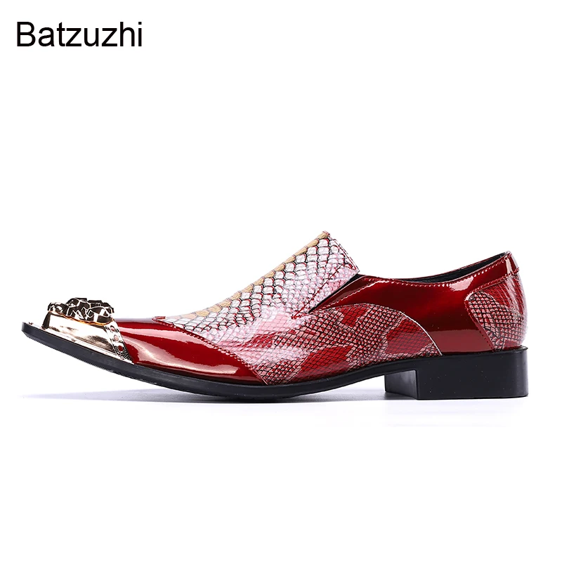 Batzuzhi новый дизайн формальные модельные туфли из натуральной кожи мужские без