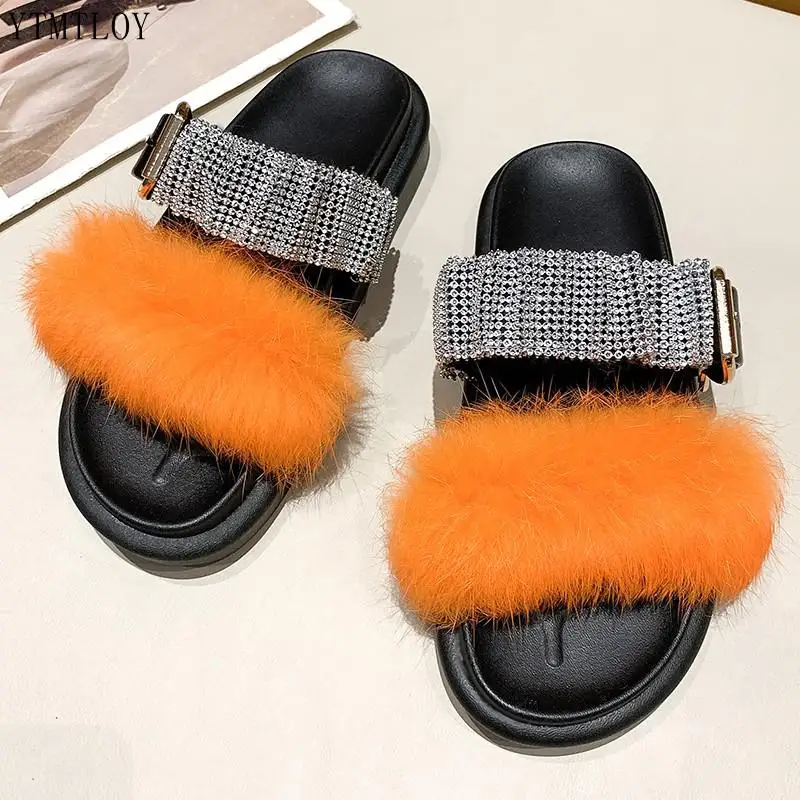 

Для женщин пряжки для тапочек сделай-сам дизайн с открытым носком на плоской подошве Повседневное Ytmtloy Zapatillas Mujer Casa Sapatos Femininos