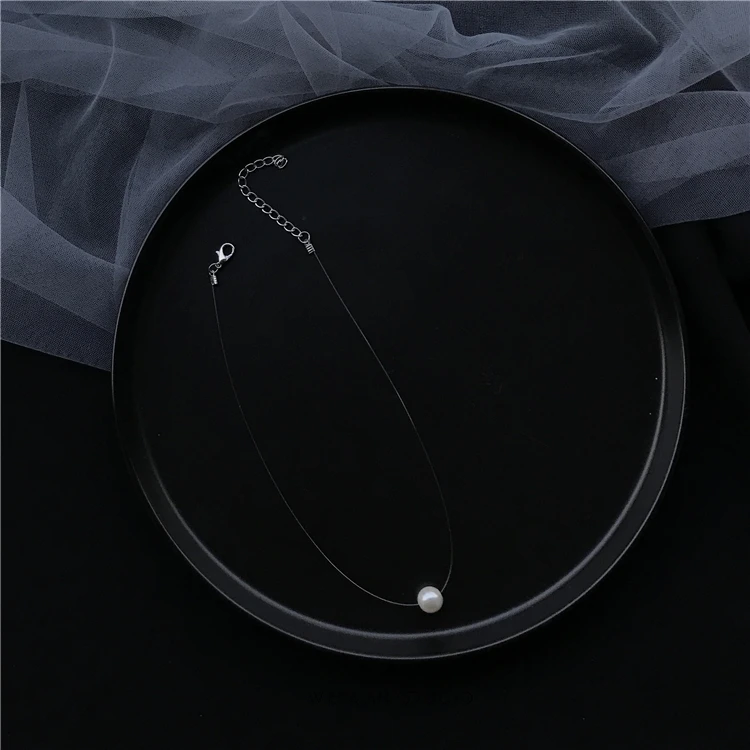 Женское Ожерелье из прозрачной лески невидимое женское ожерелье с цепочкой