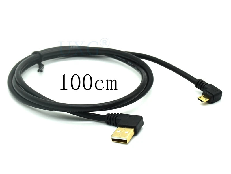 Золотистый короткий кабель 15 см 50 100 90 градусов USB 2 0 на Micro штекер позолоченный