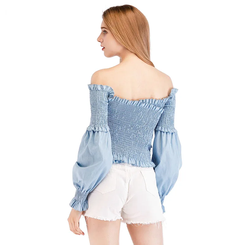 Женская рубашка с открытыми плечами ITOOLIN пляжный укороченный топ длинными