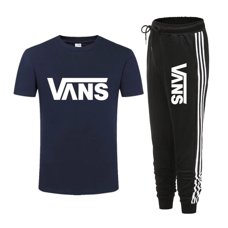 

Men's T-Shirt With Short Sleeves + Sports Trousers, Breathable Cotton And Comfortable Classic Print, The Latest Men's Suit For S