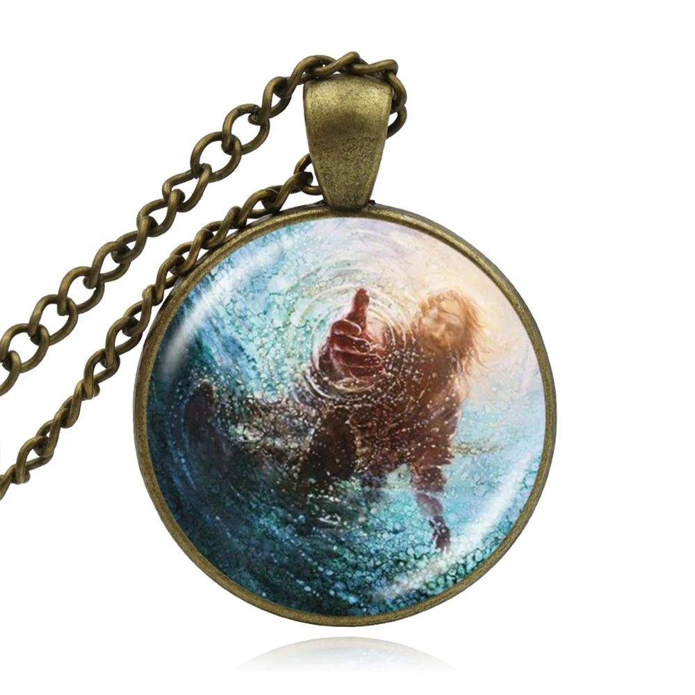 KARAIRIS модные ювелирные изделия Художественная печать стеклянный купол Бог кулон