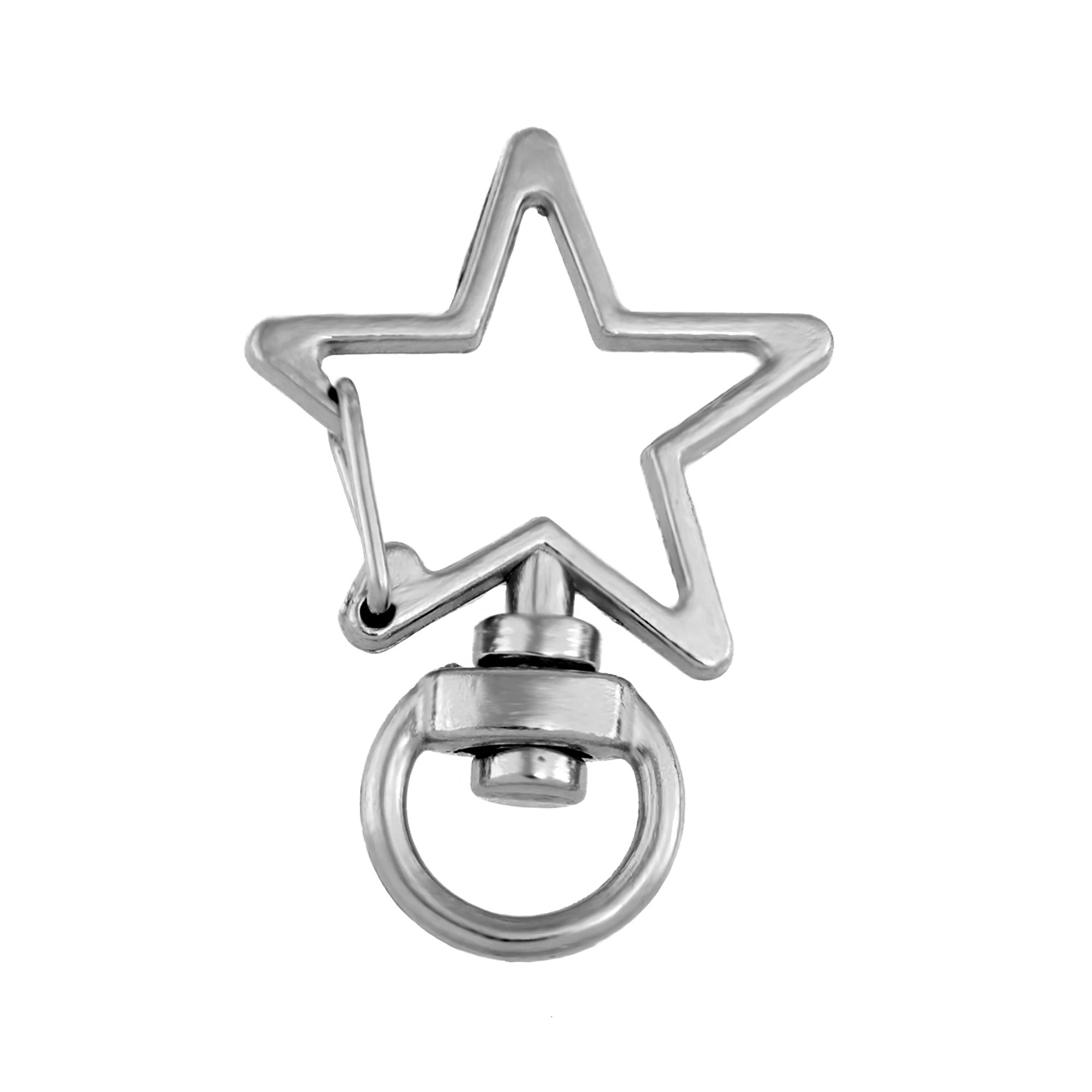 

10pcs Metal Swivel Lobster Claw Clasp Star Shape Snap Hook Swivel Lanyard Clips Diy Supplies For Bag Jewelry Making Keychains