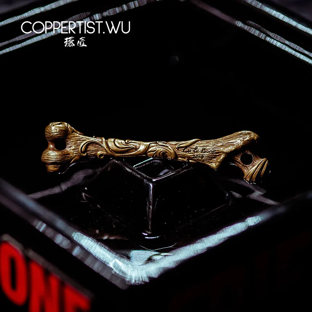 COPPERTIST.WU брелок с узором в виде костей подвески металлический ручной работы для