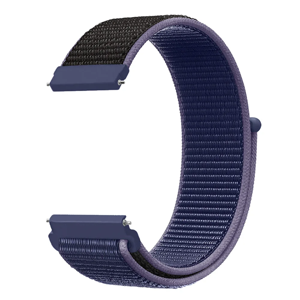 Midnight Blue Black Нейлоновый спортивный ремешок для часов Huami Amazfit Bip на липучке для Amazfit GTR 47 мм 42 мм Amazfit GTS Ремешки для наручных часов 20 22 мм - Цвет ремешка: Midnight Blue Black
