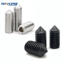 50x m2 m2 5 m3 m4 m5 m6 din914 304 stainless black grade 12 9steel hex hexagon socket cone point grub set screw tapered end bolt