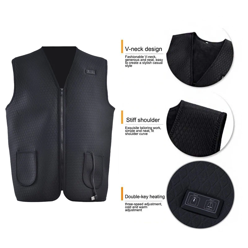 

Self-heating Heated Vest USB Warm Men Women Heating Coat Winter Outwear