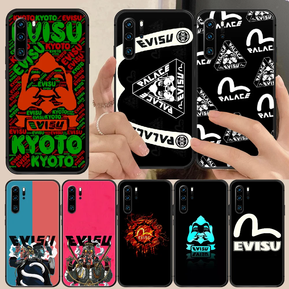 

Japan fashion brand EVISUS Phone Case Cover Hull For Huawei P8 P9 P10 P20 P30 P40 Lite Pro Plus smart Z 2019 black cell cover