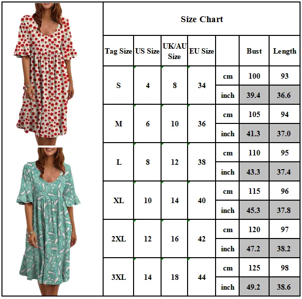 

Fashion Style Women Floral Print Short Sleeve Knee Length Dress Summer Holiday Party Sundress
