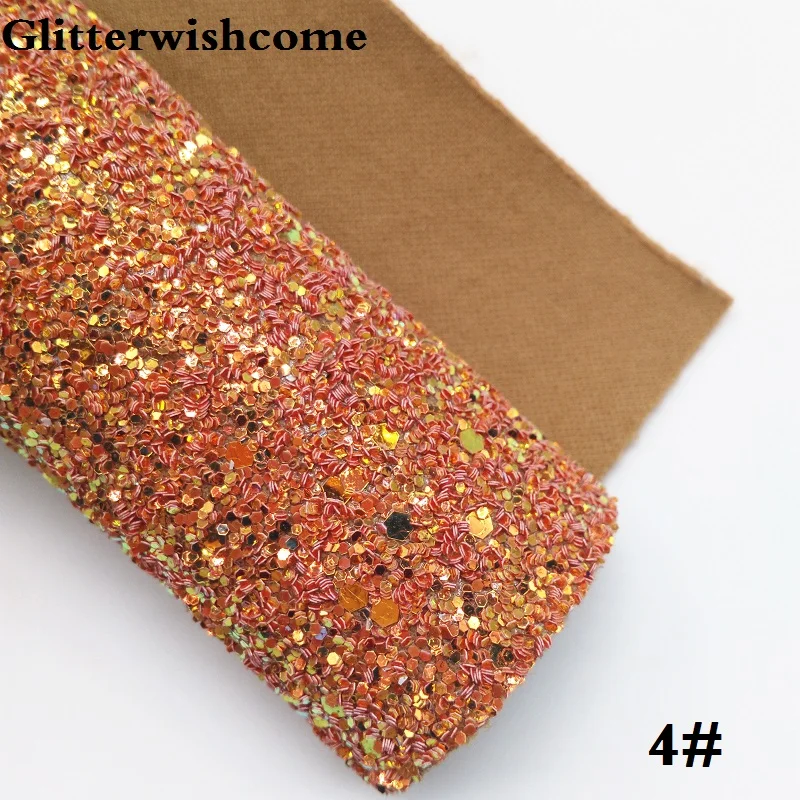 Glitterwishcome 21X29 см A4 Размер синтетическая кожа, Переливающаяся ультра Смешанная массивная блестящая кожа ткань винил для бантов, GM048A - Цвет: 4