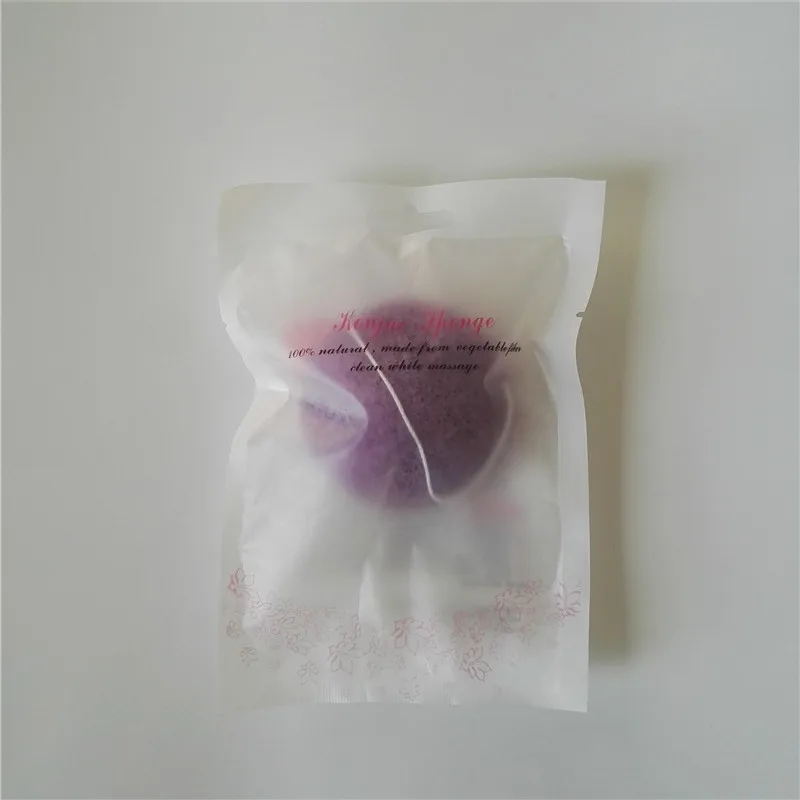 purple in package 1 шт. натуральная косметика Konjac Puff бамбуковый уголь Очищающая губка для макияжа средство для чистки лица гладкая Красота Эфирное средство Konnyaku - Цвет: purple in package