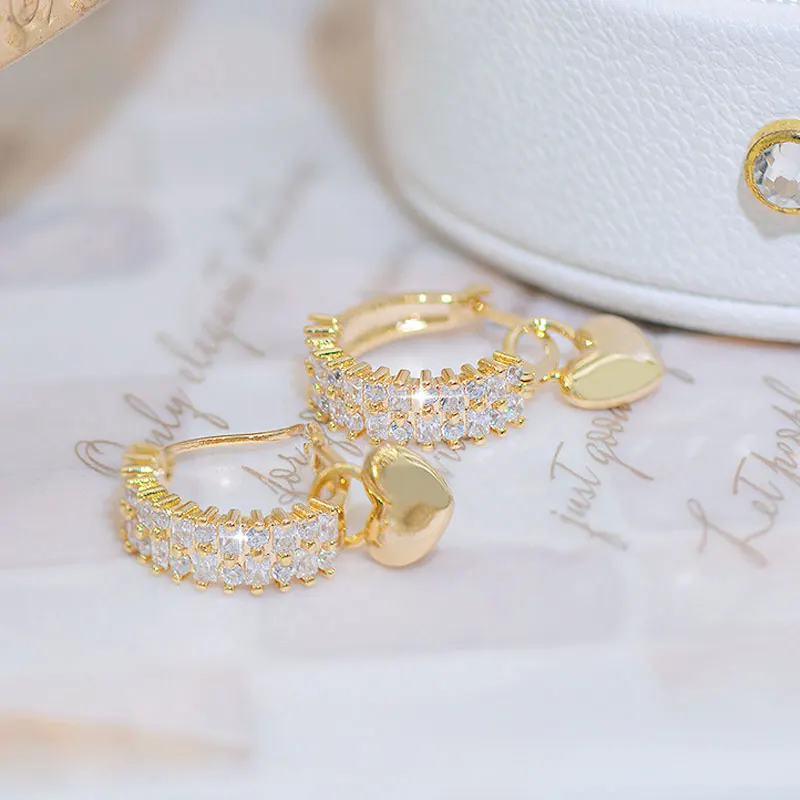 

Fashion Trend Micro Inlaid Zircon Earrings Exquisite Luxury Jewelry for Women Fine Temperament Romantic Shine Earrings Pendant